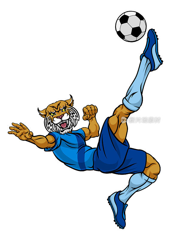 Wildcat Soccer Football Player Sports Mascot